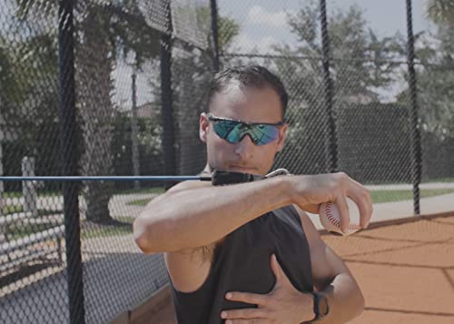 Epushus Baseball Bat Handle Resistance Trainer | Softball Training Aid | Includes Interchangeable Grips To Build Arm Strength | Great To Warm-Up Or Cool Down (All 4 Bands - 10-40 Lb) #TOP4