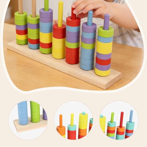 Jeu d'empilage en bois Sharplace pour capter l'attention et trier les couleurs