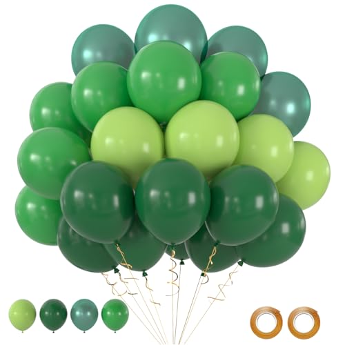Grüne Luftballons 50 Stück 12 zoll Dunkelgrün Hellgrün Latex Ballons Helium Ballons Set für St. Patricks Day Weihnachten Geburtstag Gartenpartys Sommerfeste Deko ZZ010