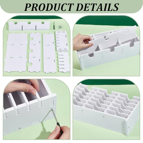 Image of UNICRAFTALE Ink Pad Storage Rack 18 Grids Inkpad Storage Box Stamp Pad Storage Organizer White Stamp Pad Organizer Holder for Desktop for Crafts Supply Stackable Mount