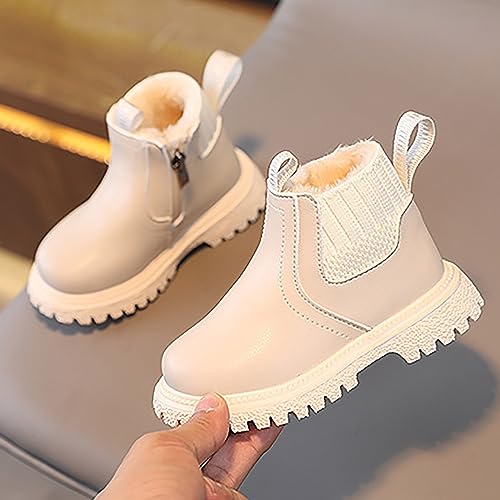 Kids Girls Ankle Bootie Side Zipper Short Suede Booties Slip on Faux Leather Booties Side Zip Low Heels Little Big Kid2