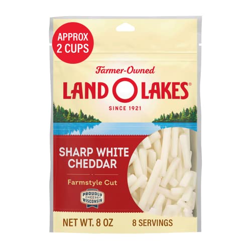 Land O Lakes White Cheddar Farmstyle Cut Shredded Cheese, 8 oz bag