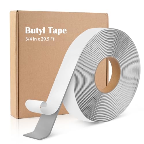 Okxiri Butyl Tape, 3/4 Inch x 29.5 Feet Butyl Sealant Tape for RV, Camper, Trailer, Window, Boat, Roof, and Pipe Sealing & Patching