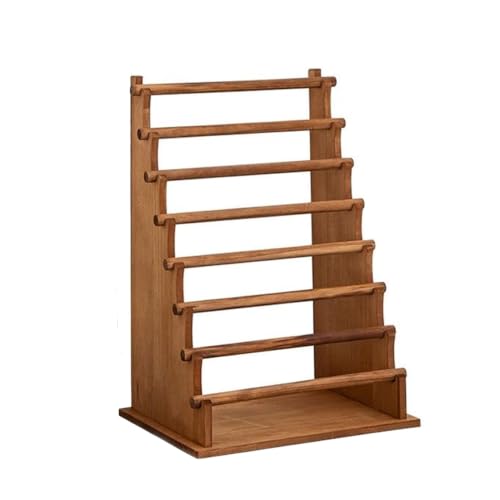 Image of Multi-Tier Wooden Washi Tape & Sticker Organizer, Desktop Display Rack for Craft Storage, Jewelry Bracelets, Ribbons - Gift for Planner Enthusiasts H-8