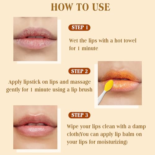 turmeric lemon lip scrub with brush lip scrubber exfoliator for dark lips dry chapped lips reduce fine lines natural nourish sugar lip scrub with aloe vera deep hydration moisturization 100g
