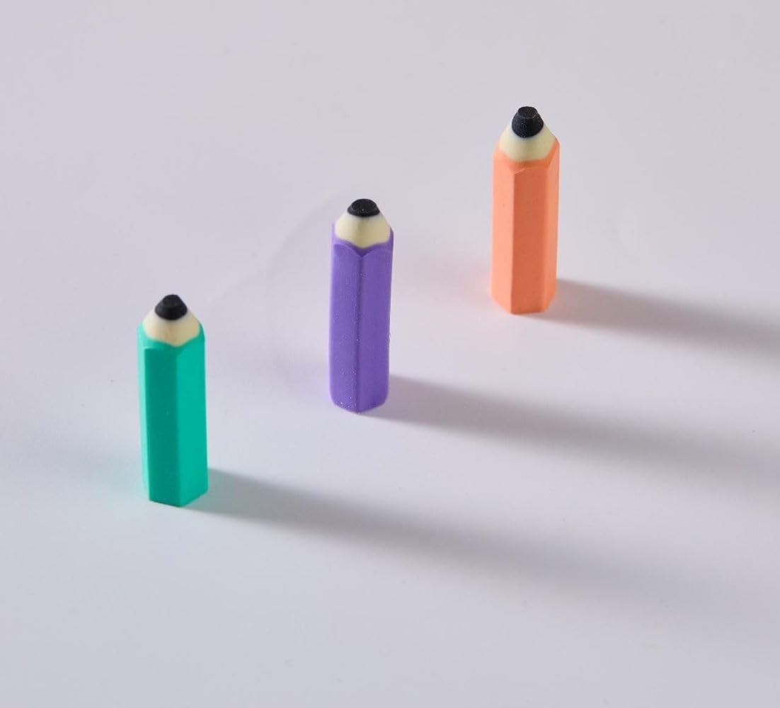 Krupasadhya Mini Pencil and Book Shape Erasers Set for Kids, 7 in 1 Booky Pencil Eraser, Soft & Smooth, Use for Students, Artists, Professionals, Fancy Erasers for Birthday Return Gift. 1
