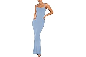 Women's Long Tight Sleeveless Backless Ribbed Bodycon Maxi Dress