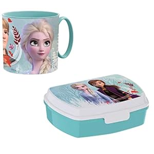 Frozen Anna en Elsa papa school, papa zee mok en broodtrommel voor school, beker en snackbox, herbruikbaar, kunststof…