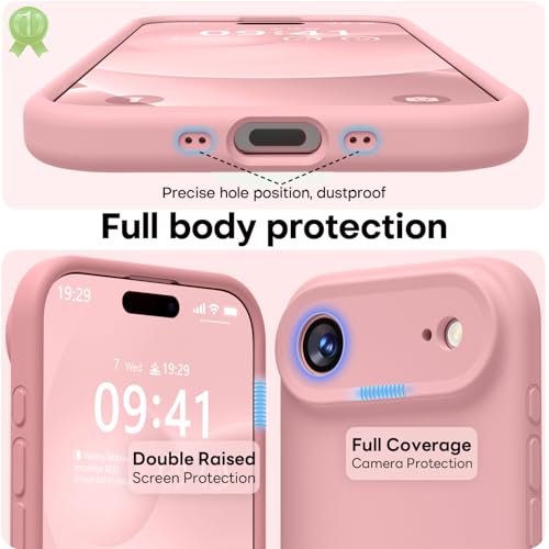 Image of LOVE 3000 Designed for iPhone Air Case, Premium Silicone [Compatible with Magsafe][Soft Anti-Scratch Microfiber Lining] Shockproof Protective Phone Case for Men Women 6.5 inch, Pink Sand