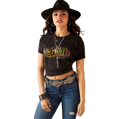 Image of Ariat Women's Ariat Gothic Florals T-Shirt - Black Heather, X-Large