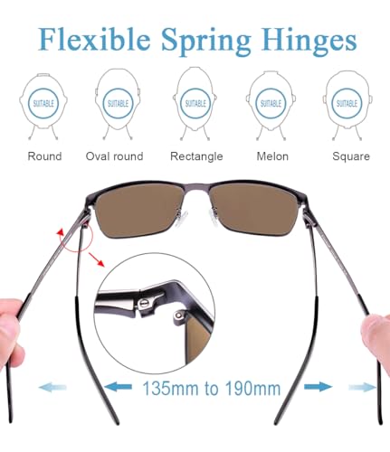 Image of CARFIA Metal Mens Sunglasses Polarized UV400 Protection for Driving Fishing Hiking Golf Everyday Use CA5225