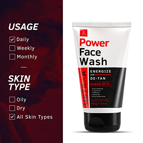 USTRAA Power Energize and De-Tan Face Wash 100g - Image 5