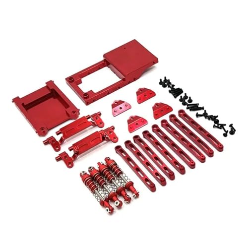 Tige de traction MN78 voiture RC et amortisseur fixe en aluminium rouge