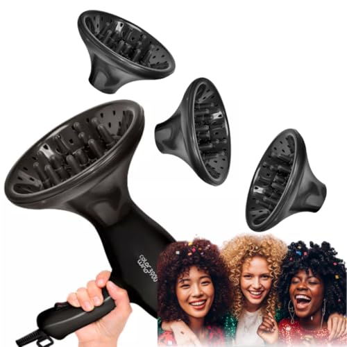 Difusor de Cachos Universal Grande para Secadores de Cabelo – Define, Modela e Dá Volume com Eficiência Profissional – Reduz o Frizz, Resiste ao Calor e Garante Encaixe Seguro – Ideal para Cabelos Cacheados e Ondulados