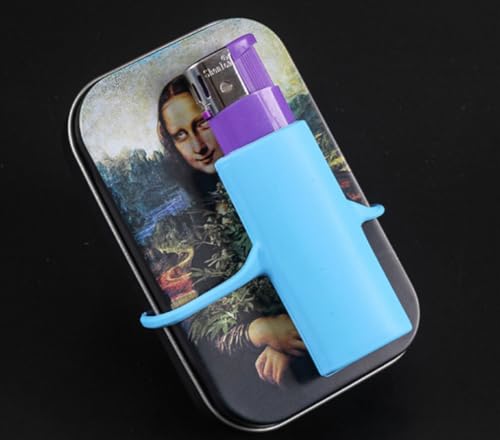 Capa de silicone para isqueiro, portátil, antiderrapante, capa protetora com bolso para caixa de cigarros, bolsa de isqueiro à prova de explosão para viagem para casa, azul