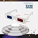 QIANCAIWANG 5 Pack 3D Paper Glasses for Movies, Blue and Red 3D Cardboard Glasses for TV, Films (5)