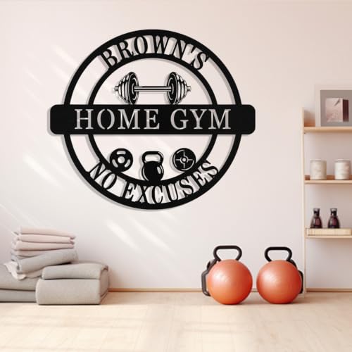 Custom Gym Sign for Home Gym, Personalized Gym Sign Metal Wall Decor Art - Image 2
