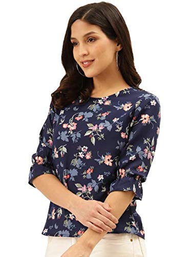 Image of Style Quotient Women Abstract Printed Polyester Smart Casual Top