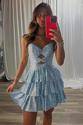 Sparkly Sequin Homecoming Dresses for Teens 2025 Prom Dress Mini Cocktail Gowns for Teens M134