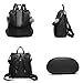 YOUNNE Women Backpack Purses PU Leather Anti-theft Rucksack Waterproof Daypack Casual Shoulder Satchel Bag (Black)