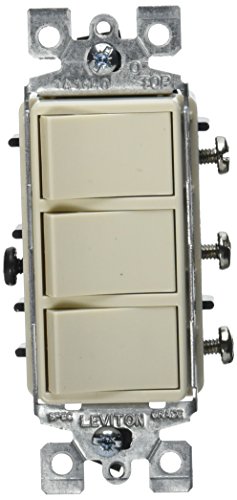 Leviton Decora Triple Rocker Combination Switch, Light Almond, R66-01755-0TS image 4