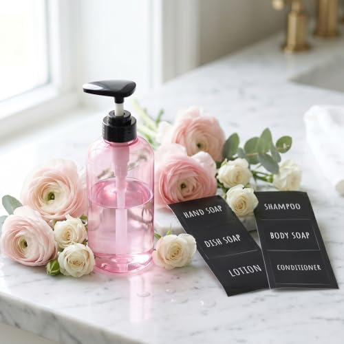 Image of Segbeauty 16.9oz 3Pcs Refillable Shower Bottles, Empty Pump Dispenser, Pink