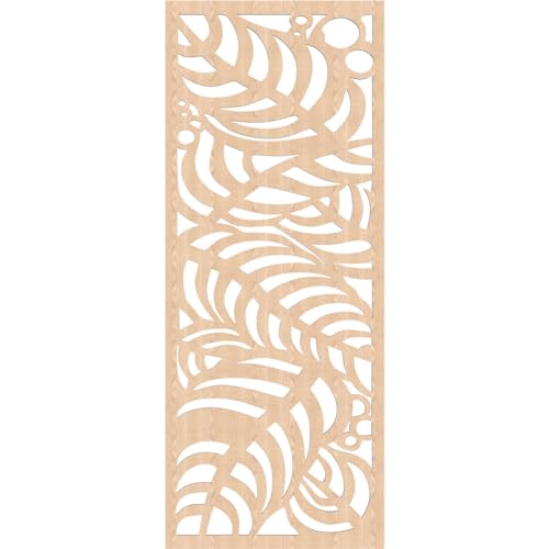 Image of 29 3 /8 inchW x 74 3 /8 inchH x 3 /8 inchT Mills Decorative Fretwork Wood Wall Panels, Red Oak