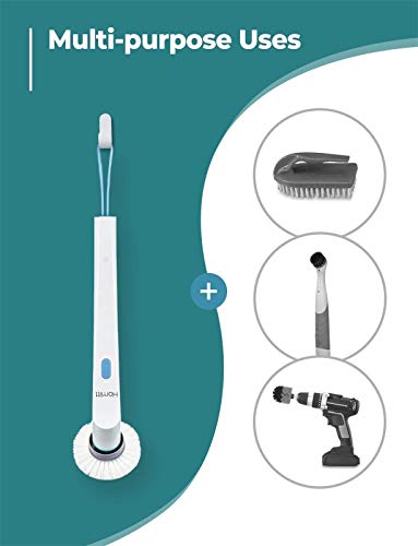 Homitt Electric Spin Scrubber Power Brush Shower Scrubber, Cordless and Handheld Bathroom Scrubber with 3 Replaceable Cleaning Brush Heads, High Rotation for Cleaning Floor, Sink, Tile and Tub - Thumbnail 5