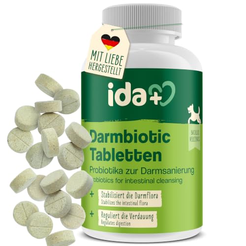 Ida Plus Darmbiotic Probiotika zur Darmsanierung für den Hund - Darmflora aufbauen nach Durchfall - gesunde aktive Darmbakterien Immunsystem Regulierung Verdauung 120 Tabletten