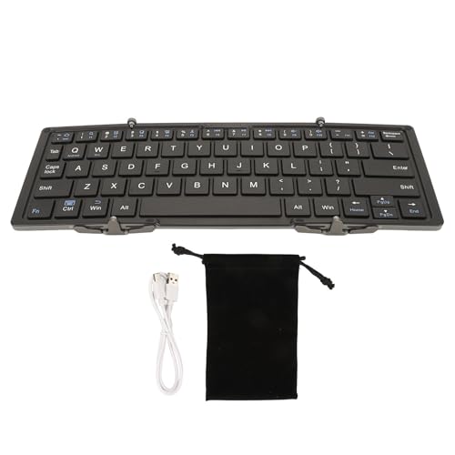 Goshyda Faltbare Bluetooth-Tastatur, Tragbare Kabellose Tastatur, Reisetastatur, Dreifach Faltbare BT-Tastatur, für IOS, Android, Windows, für Mobiltelefone, Kabellose Externe Laptops – Bild 8