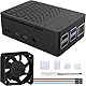 GeeekPi ABS Gehäuse für Raspberry Pi 4, mit PWM Lüfter 40X40X10mm und 4 Stück Aluminum Kühlkörper für Raspberry Pi 4 Model B 8GB/4GB/2GB (Schwarz)