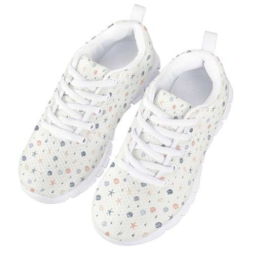 MARSVOVO Running Shoes for Girls 2025 Mesh Print Graphic Lightweight Breathable Nonslip Casual Footwear Outdoor Sneakers