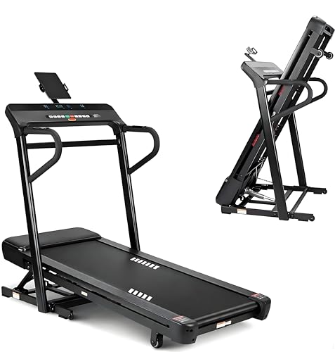 Image of Commercial Treadmill with Motorized, 3% to 15% Incline Decline, 265 lbs Weight Capacity, with Mobile Phone and Tablet Stand, Space Saving Foldable Design for Home Gym Cardio Workouts, Black