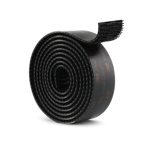3M Dual Lock SJ3550 25 mm x 1.2 m Schwarz 1 Rollen Wiederverschließbares Befestigungsband Ineinandergreifendes Pilzförmiges Stark Hakenverschluss Klebeband für Den Innen Außenbereich