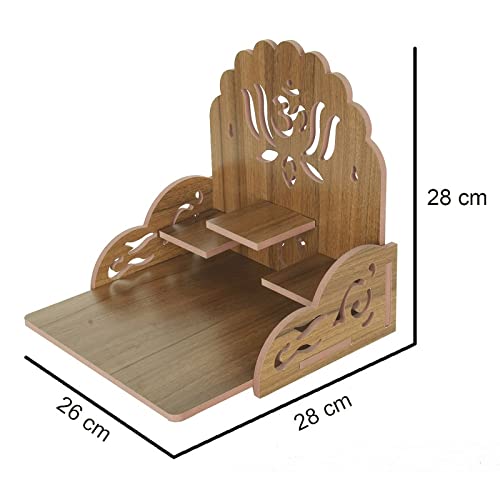 Krupasadhya Wooden Beautiful Plywood Mandir for Pooja Room Home Decoration Wall Hanging Temple 3