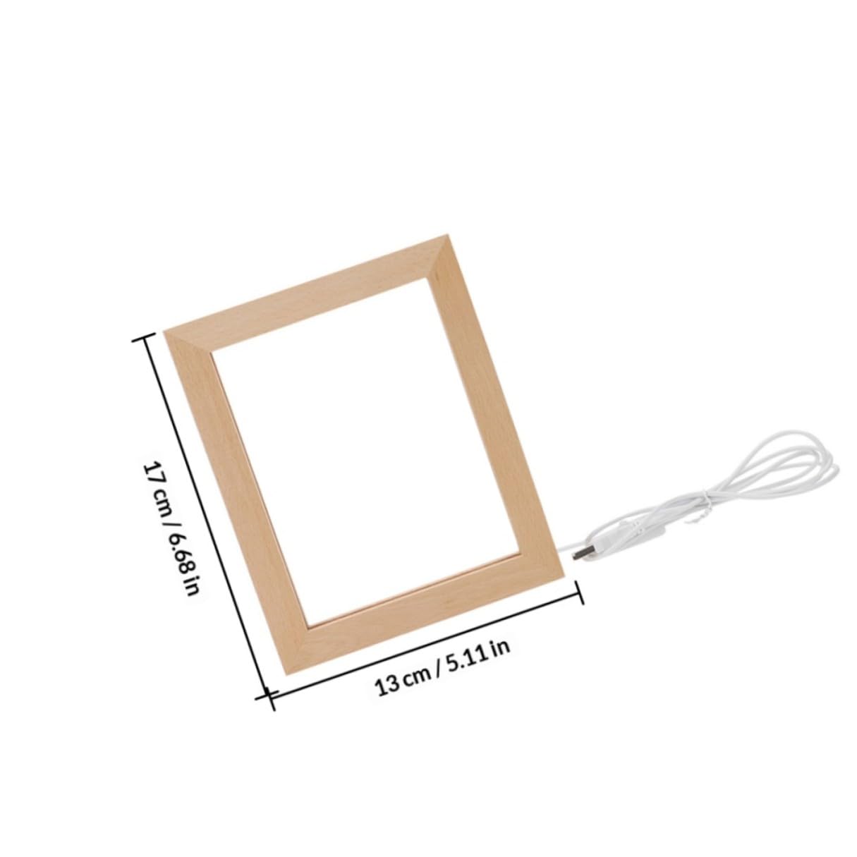 DECHOUS Marco de Fotos de Madera Maciza LED Luz Nocturna Cálida USB 170x130 Mm, Marco de Escritorio Iluminado 3d para Decoración y Exhibición de Imágenes Hogar, Pack 2 Unidades