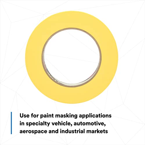 Image of 3M Performance Yellow Masking Tape 301+, High Performance Holding and Masking Tape for Automotive, Specialty Vehicle, Aerospace and Industrial Markets, 24 mm x 55 m, 5.4 mil, 36 /Case