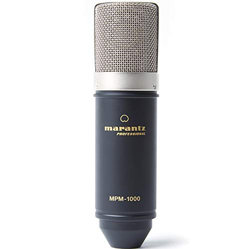 Marantz Professional MPM-1000 - Microfono a Condensatore con Diaframma Largo, Spugna Antivento, Sospensione Elastica, Treppiede e Cavo XLR