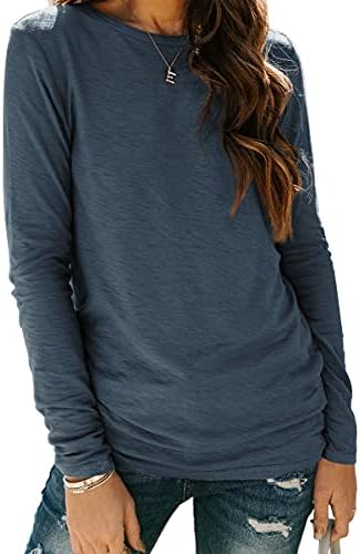 AUTOMET Womens Long Sleeve T Shirts Crewneck 2021 Fall Tunic Tops Fitted Shirts Basic Tee