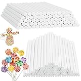 SHUESS 1000 Pcs White Paper Cake Pop Sticks 4 Inch Sticks for Cake Pops Lollipop Sticks Sucker Sticks Treat Lollipop Sticks for Cookies, Rainbow Candy,Dessert,Cake Pops,Handmade DIY