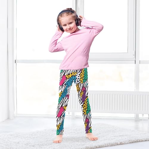 Zebra Black Skin Print Wildlife Girls Casual Leggings for Kids Printed Long Pant Bottoms Stretch and Soft4