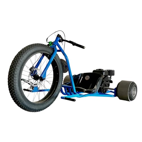 Venom Motorized Drift Trike for Adults Gas Powered 200cc 3-Wheel Drift Bike High-Performance Engine PVC Drift Wheels Street & Off-Road Riding (Blue & Black)