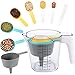 FAVIA Tasses à mesurer Lot de 10 cuillères à mesurer en plastique Accessoires de cuisine Ustensiles Pichets (Coloré)