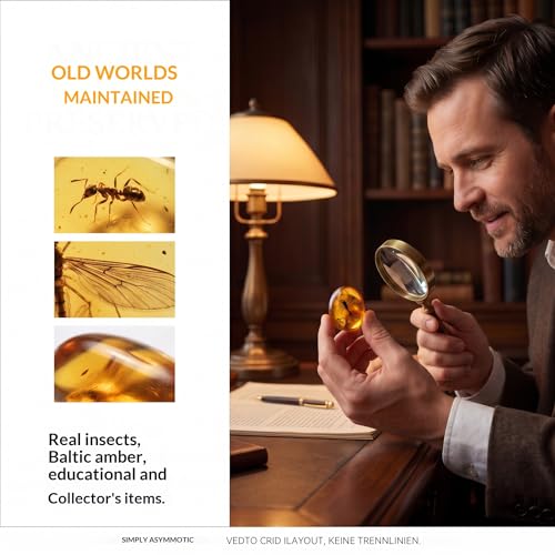 Image of Baltic Amber Natural Fossil Insects,Insects from Millions of Years ago-Four Sets,True Insect Samples-Science Classroom Science Education Animal Specimens (Medium Amber Fossil Insects)