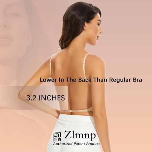 Low Back Bras for Women-Seamless Backless Bra Deep U Plunge Invisible Low Cut Bras Multiway Convertible Straps Halter Bra3