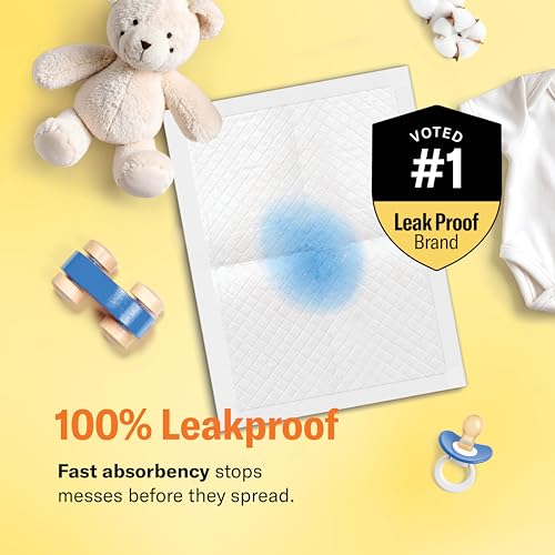 Image of Chuckles 5-Layer Disposable Changing Pads for Baby - 17x24 50ct Disposable Diaper Changing Pads, Changing Pad Liner, Baby Pee Pads, Diaper Pads, Hypoallergenic Changing Pads for Travel - Curera Brand