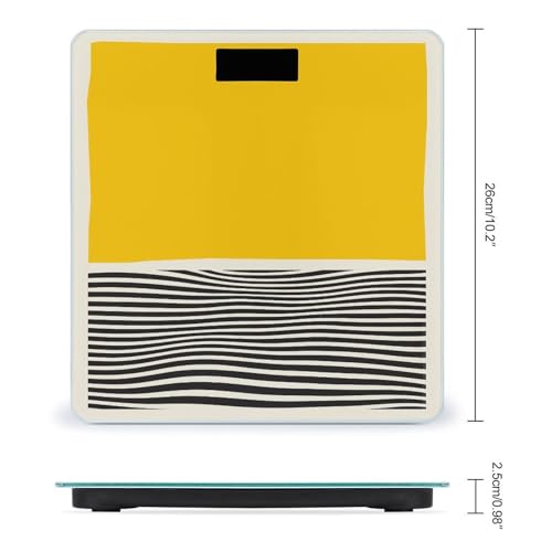 Báscula Digital de Baño Amarillo Mostaza y Negro miniatura 2