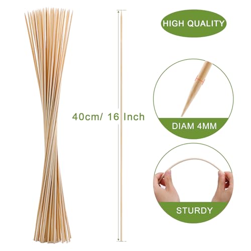 image for NadaKin 200 PCS Bamboo Marshmallow Roasting Sticks, SMores Skewers for