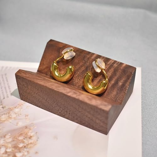 Clip on Small Chunky Hoop Earrings for Women Girls, 14K Real Gold Plated Hoop Fake Piercing Earrings, Non Pierced Earrings Gold Silver3