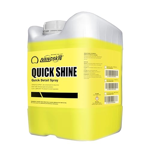Nanoskin QUICK SHINE Quick Detail Spray 5 Gallons - Waterless Detailer Spray for Car Detailing | Deep Gloss Car Wax Booster & Clay Lubricant | Removes Dust, Smudges, Fingerprints & Other Contaminants, Yellow, 640.00 Fl Oz (Pack of 1)
